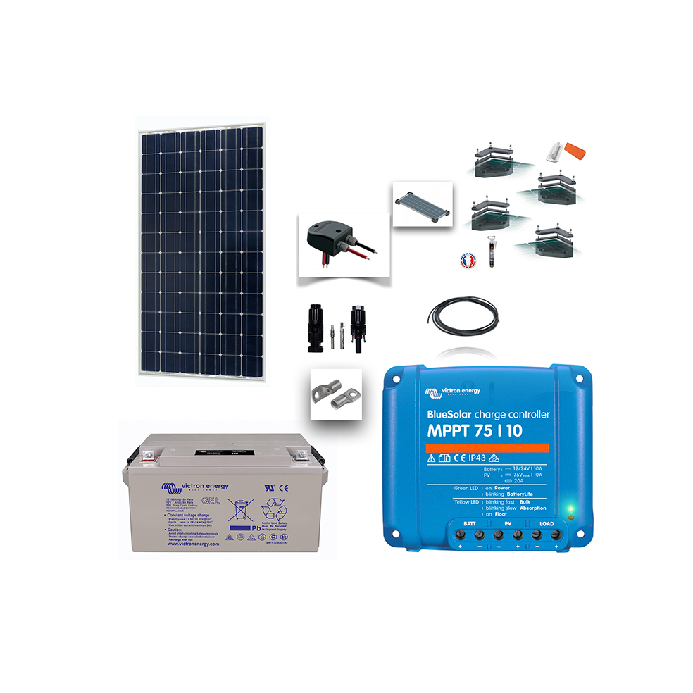 Kit panneau solaire rigide pour camping-car, van, bateau, tiny house