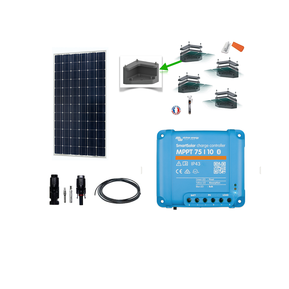 Kit solaire 200W pour camping car avec fixations / MPPT Victron - Solu'Sun