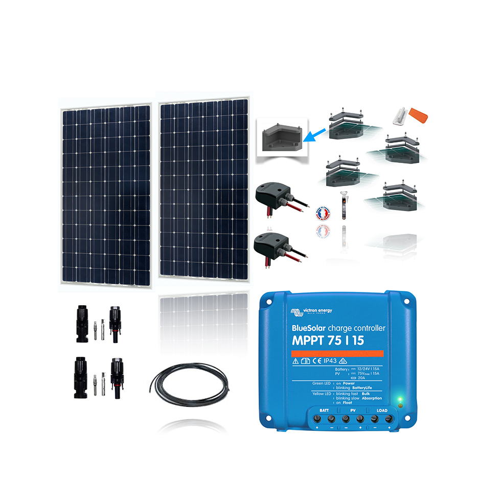 kit d'alimentation de panneau solaire Mainteneur de batterie solaire, kit  de panneau solaire portable 12 V 24 auto outillage