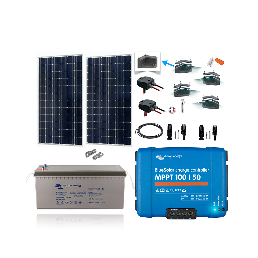 Kit batterie et panneau solaire souple et leurs accessoires - Europe Loisirs