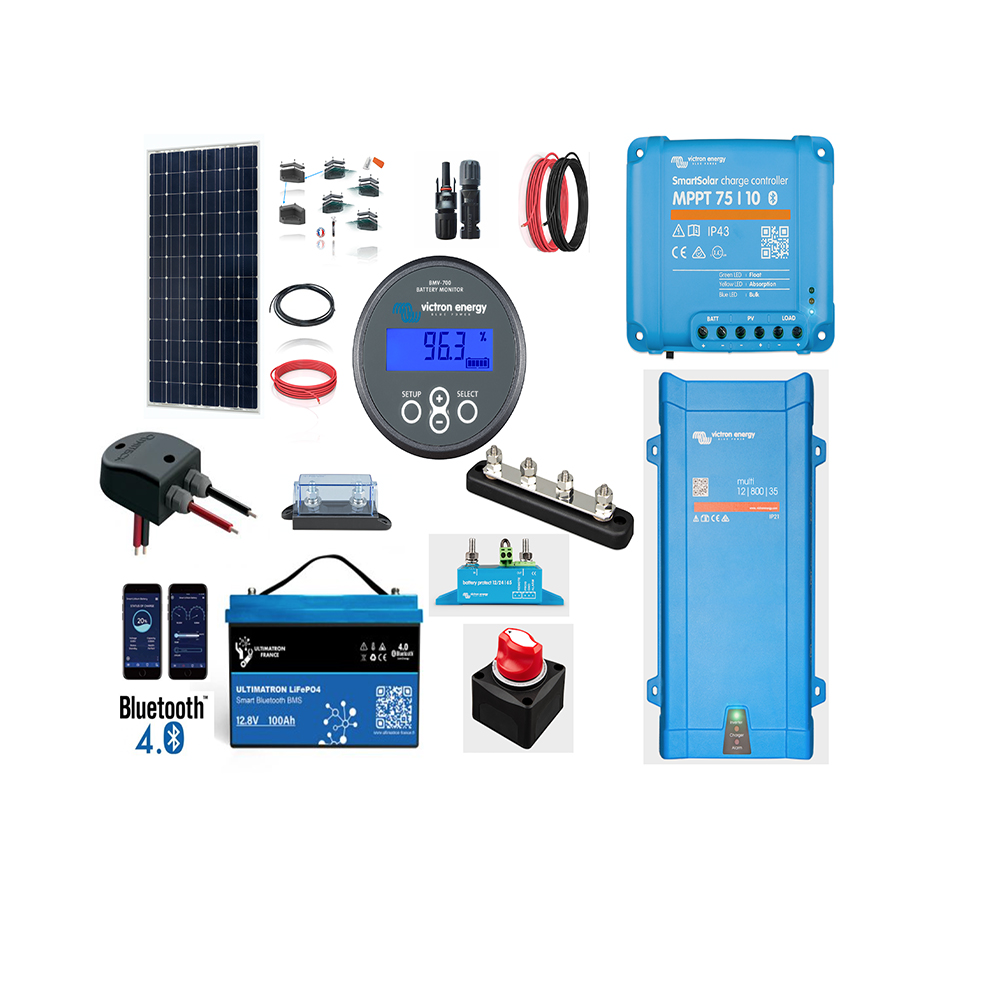 Kit solaire Camping & Nomade - 200Wc/ 12V/ Batterie 100AH